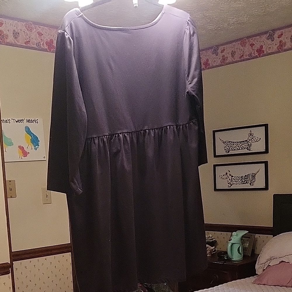 Chic Black Floral Women's Tunic/Mini Dress - Picture 4 of 6